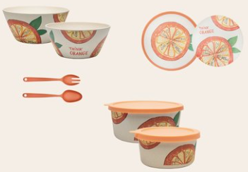 MS Orange Assiette Bambou