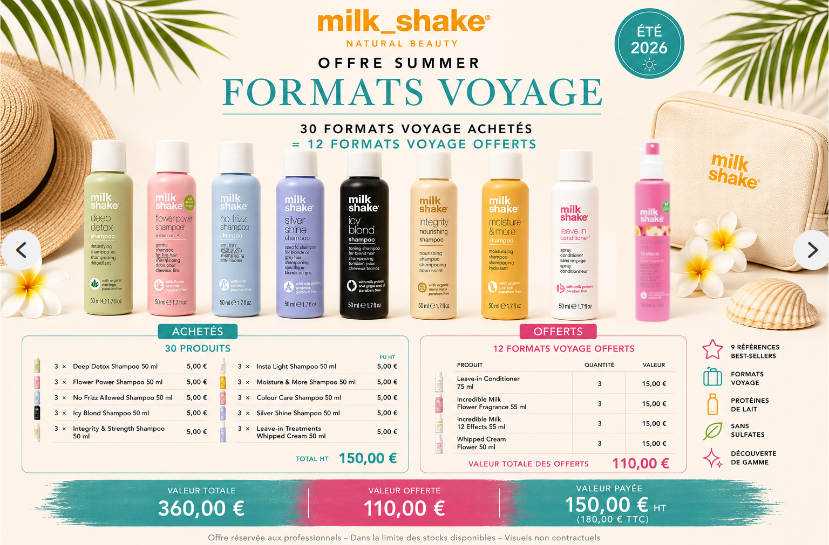 MILKSHAKE - OFFRE FORMAT VOYAGE ÉTÉ 2026