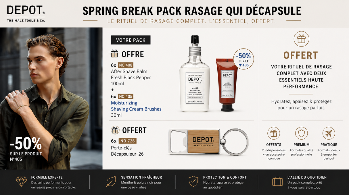 DEPOT - OFFRE SPRING BREAK PACK RASAGE QUI DÉCAPSULE